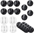USB Cable Hub Clip Manager Round Office Desk Wire Organizer Self-Adhesive Fixed Clasp(Black) by Unknown