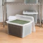 IRIS USA 35 Qt. Letter/Legal File Box with Latching Lid, Clear - Image 3