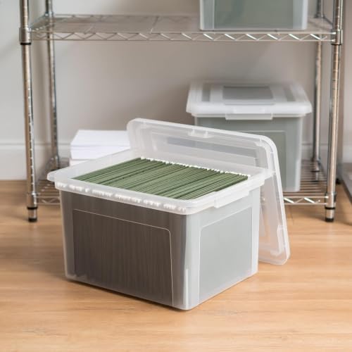 IRIS USA 35 Qt. Letter/Legal File Box with Latching Lid, Clear - Image 3
