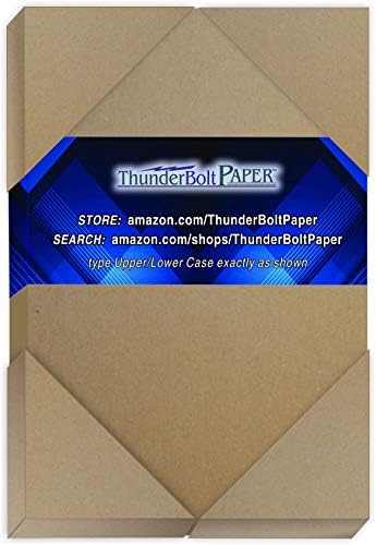 150 Sheets Chipboard 24pt (Point) 4 X 6 Inches Light Weight Photo Card Frame Size .024 Caliper Thickness Cardboard Craft Packaging Brown Kraft Paper Board by ThunderBoltPaper
