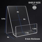 Large Acrylic Book Stand for Display - 10 Pack Heavy Duty Clear Easel Holder for Textbooks, Cookbooks & Art - 8x8x4 Inch Sturdy Tabletop Stand for Heavy Books, Vinyl Records & Wedding Guest Books - Image 3
