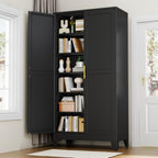 RISRERN Black Metal Storage Cabinet, 79" Kitchen Pantry Cabinets for Office by RISTERN