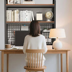 Desk Shelf Bookcase 1-Tier Metal Desktop Bookshelf Hutch with Grid Panel and DIY design possible Multipurpose Storage Organizer Display Rack for Dorm Office Home Computer Desk(White 45.3"×7.9"×38.6") - Image 2
