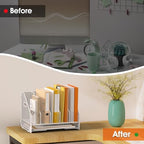 5 Vertical Mesh Desk Organizer with Paper Letter Tray, White - Image 3