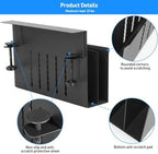 MAXECHO Desk Side Storage, Under Desk Laptop Mount, Table Side Hanging File Organizer, No Drill Clamp On Cable Management Tray, Laptop Holder with Magnetic Pen Holder for Office and Home, Load 22 Lbs - Image 4