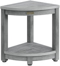 Waterproof Shower Bench for Inside Shower, Gray HDPS Corner Shower Stool for Shaving Legs, Poly Lumber Shower Foot Seat, Plastic Bathroom Shower Bench Seat with Storage Shelf, Non-Slip/No-Maintenance by KaimuBench