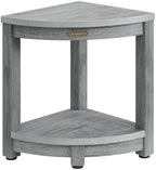 Waterproof Shower Bench for Inside Shower, Gray HDPS Corner Shower Stool for Shaving Legs, Poly Lumber Shower Foot Seat, Plastic Bathroom Shower Bench Seat with Storage Shelf, Non-Slip/No-Maintenance by KaimuBench