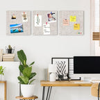 AKTOP Cork Bulletin Board 12x12, 1/2" Thick Felt Cork Board Tiles 12 Pack, Small Square Pin Board for Wall, Self Adhesive Corkboards with 120 Push Pin Wood Clips for School, Home & Office, Latte - Image 3