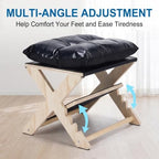 Under Desk Footrest Ergonomic Wooden Foot Stool Foot Rest with 3 Heights - Image 2