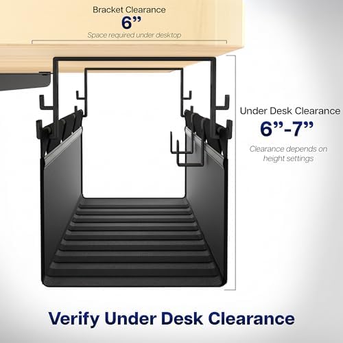 VIVO Black Screw-on 47 in Fabric Cable Management Tray, DESK-AC47F-S - Image 6