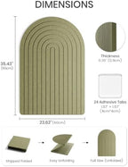 Large Arched Felt Bulletin Board 35.4''×23.6'', Olive Green - Image 3