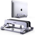 UGREEN 2-Slot Vertical Laptop Stand Holder Desk Compatible with MacBook Pro Air Laptop Stand Desktop Adjustable, Lenovo Ideapad, Surface Book, HP Notebook, Dell Chromebook Up to 17.3 Inch, Space Gray by UGREEN