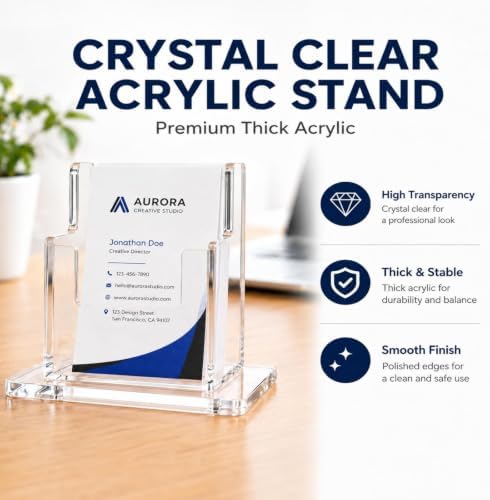 Gerrii 10 Pack Acrylic Business Card Holder Clear,Vertical - Image 3