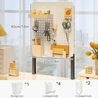 Desk Extender Steel Desktop Organizer, Desk Pegboard for Office Gaming Home, Gaming Pegboard,Pegboard for Desk,Work Desk Organizer, Standing Desk Accessories, No-Drill,B,20 * 40cm/8 * 16in - Image 7