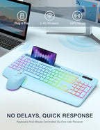 SABLUTE Wireless Keyboard and Mouse Combo, 9 Backlit Effects, RGB, 2.4GHz - Image 7