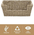 StorageWorks Pantry Baskets for Organizing, Storage Baskets, Seagrass - Image 3
