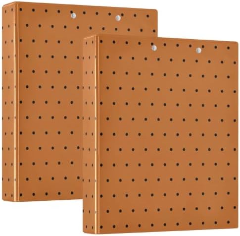 Standard View 3 Ring Binder, Orange Black Polka Dot Durable Flexible Portable Waterproof Hardcover 1.5 Inch D Rings 500-Sheet Capacity Organizer 2PC - Image 2