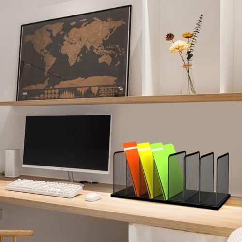 Kuntine.B 7-Section Upright Desk File Organizer Black 1 Pack - Image 7