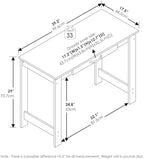 Furinno Jaya Desk, 39.2 Wide Computer Desk with Drawer, Darkwood - Image 2