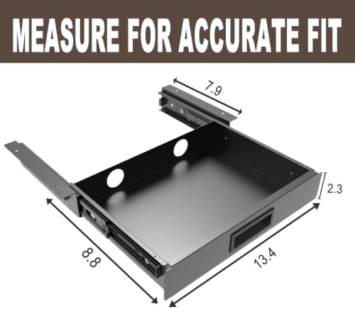 13.4" W Under Desk Drawer Slide Out Storage W/Cable Management - Image 3