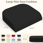 TranquilRelax 2XL Memory Foam Seat Cushion for Office Chair, Black - Image 2