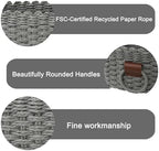 Woven Paper Rope Wicker Basket for Organizing(Set of 3,Grey) - Image 5