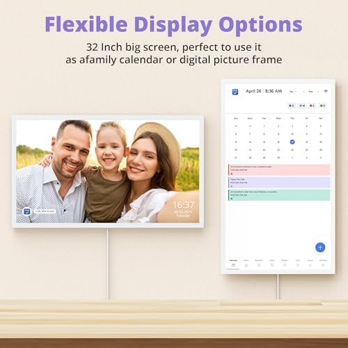 Digital Calendar 32 Inch Touch Screen, Electronic Wall & Desk Calendar Chore Chart for Monthly/Weekly Family Planner and Rewards, 1080P Interactive Display Smart Calendar for Home Organization - White - Image 7
