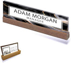 ARTBLOX Personalized Acrylic Name Plate, Black Gold Marble, Card Holder - Image 2
