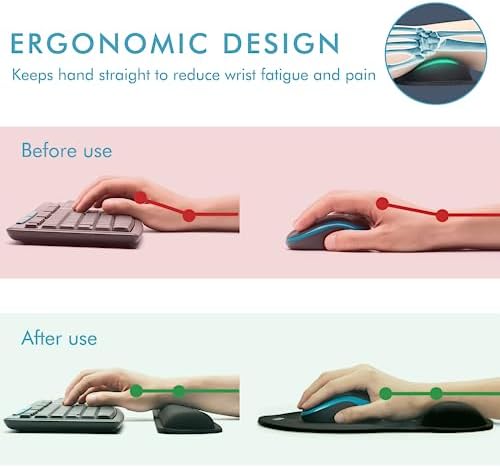 VAGAU Premium Keyboard Wrist Rest and Mouse Pad Wrist Support for 2 Pack - Image 3