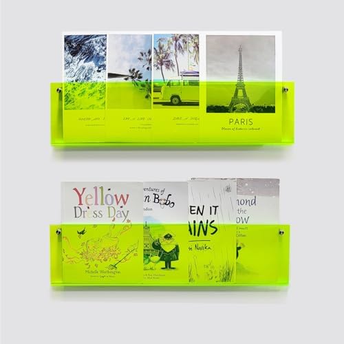 ROYALITA 2-Pack Acrylic Magazine Holder Brochure Holder, Green 24 Inch - Image 2