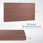 VIVO Dark Walnut 43 x 24 in Solid Table Top, DESK-TOP43D - Image 3