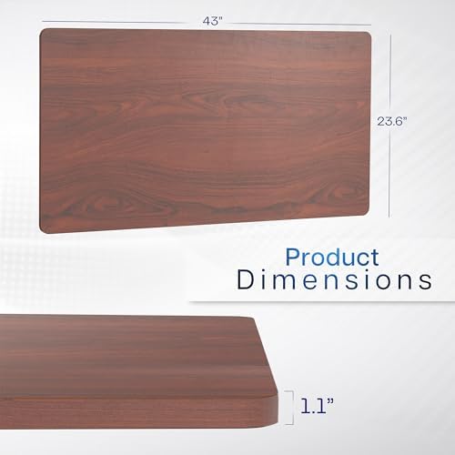VIVO Dark Walnut 43 x 24 in Solid Table Top, DESK-TOP43D - Image 3