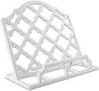 JOGREFUL Cast Iron Cookbook Stand, Kitchen Recipe Holder Trellis White by JOGREFUL