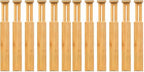 VaeFae 12-Pack Adjustable Bamboo Drawer Dividers, Expandable Drawer Organizer for Kitchen Utensils, Clothes, Bathroom, Office – Fits Drawer Interiors 16.6" to 21.8" by VaeFaeDirect