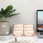 Hipiwe Gold Glass Business Card Holder for Desk, 6-Slot Can Holds 400 Cards - Image 4