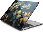 Batianda LumiArt Case for MacBook Air 13.6" M2-M5 Chip, Blue Gold Lotus - Image 3