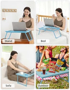 Lap Desk for Couch/Sofa/Floor, 5-Angle Adjustable Bed Desk with Foldable Legs &Cup Holder, Light Weight Bed Tray Table for Writing/Eating/Reading, Portable Laptop Stand for Adults, Kids - Image 4