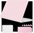 4-in-1 Hard Case for MacBook Neo 13 (A3404), Pink & White Stripes by WelcomeViseNewitems