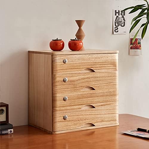 Desktop File Cabinet - Desktop Storage Box with Drawers - Solid Wood Storage Box - Desktop Organizer, with Drawer Wooden Artist Storage Supply Box, Multi Level Countertop,B-4 Drawer by Unknown