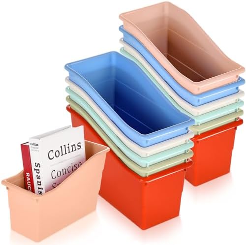 CHUNNIN 12 Pack Boho Book Bins Magazine and File Holders for Classroom by CHUNNIN