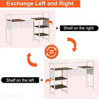 Desk Shelf Organizer with Pegboard & Hooks, Desk Hutch for Computer Monitor, Multi-Tier Wood Desktop Bookshelf Display Rack for Home Office Dorm Room (Simple White, 38.6‘’) - Image 5