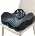 Memory Foam Seat Cushion for Sciatica & Tailbone Pain Relief – Comfort Support for Office Chair, Car Seat, Airplane, Long Sitting Workers & Drivers (Black) - Image 2