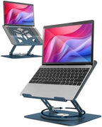 Aoviho 360° Rotating Laptop Stand for Desk | Adjustable, Foldable, Portable Aluminum Ergonomic Riser | Compatible with MacBook, Dell, HP & All Laptops 10-16 inch by Aoviho