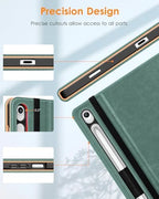 DTTO Leather Case for Galaxy Tab S10 Lite / S10 FE / S9 FE, Midnight Green - Image 3