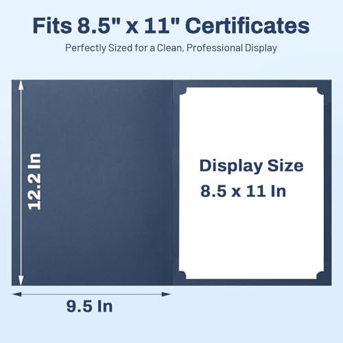 SUNEE Certificate Holders(Navy Blue, 30 Packs), Diploma Covers Gold Foil Border, for Letter Size 8.5x11 Certificates, Cardstock, Document Papers - Image 5