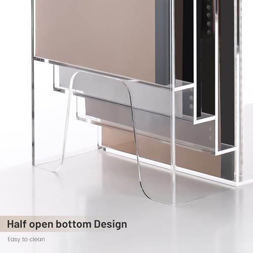 YUXUN Vertical Triple File Folder Holder Organizer,Acrylic File Organizer, File Sorter Clear Crystal - Image 3