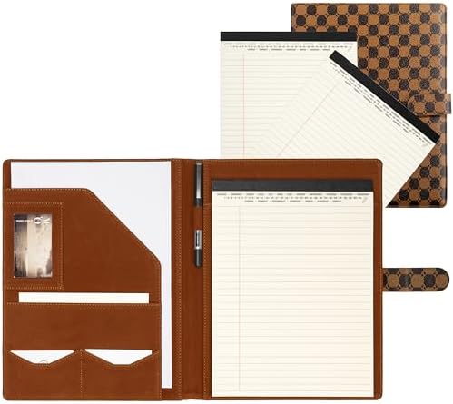 Professional Padfolio Portfolio Binder,Faux Leather Business Portfolio Organizer for Men & Women, Includes File Pockets, Card Holders, Pen Loop & Resume Holder for Interviews by Unknown