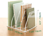 Clear Acrylic Magazine File Holder with Handles, 4-Slot Heavy-Duty Desk Organizer, Vertical Document Sorter & Book Rack for Office, Home & Classroom, Thick 5mm Tabletop Storage, 7.1x8.1x6.3 in - Image 2
