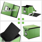 File Organizer Box with Lids, Collapsible File Folder Organizer - Image 7