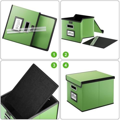 File Organizer Box with Lids, Collapsible File Folder Organizer - Image 7